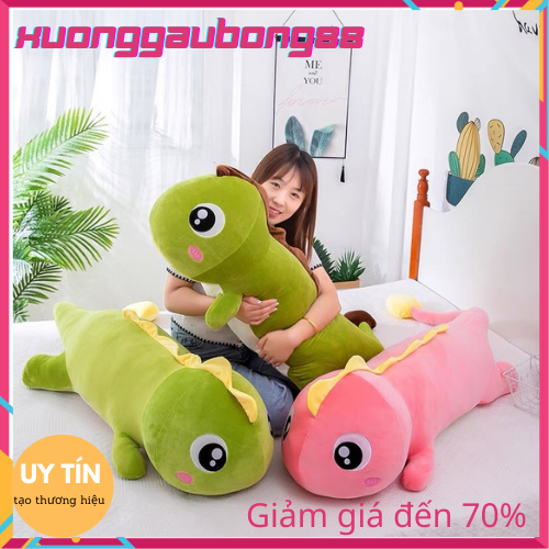 Thú gấu nhồi bông, gối ôm khủng long, thằn lằn đuôi tim dài, mắt to kích thước 60cm, 1m2-xuonggaubong88