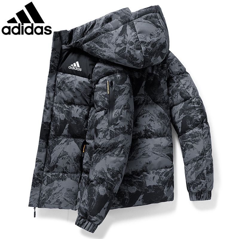 Adidas Winter Cotton Jacket Men'S Outdoor Warm Hooded Loose Camouflage Coat  | Lazada Ph
