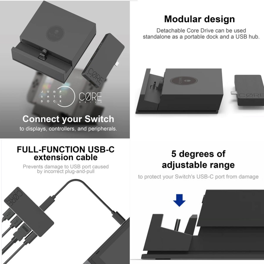 Skull Co Jumpgate Portable Dock Compatible with Nintendo Switch