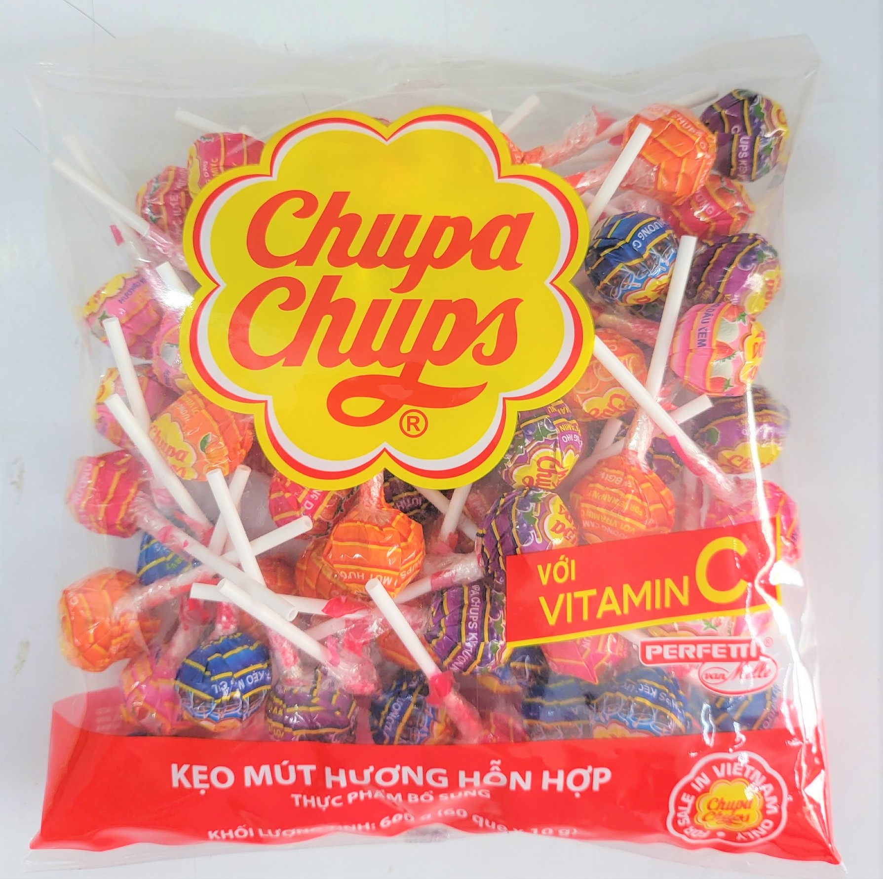 Kẹo mút hương trái cây hỗn hợp chupa chups mixed fruit lollipops