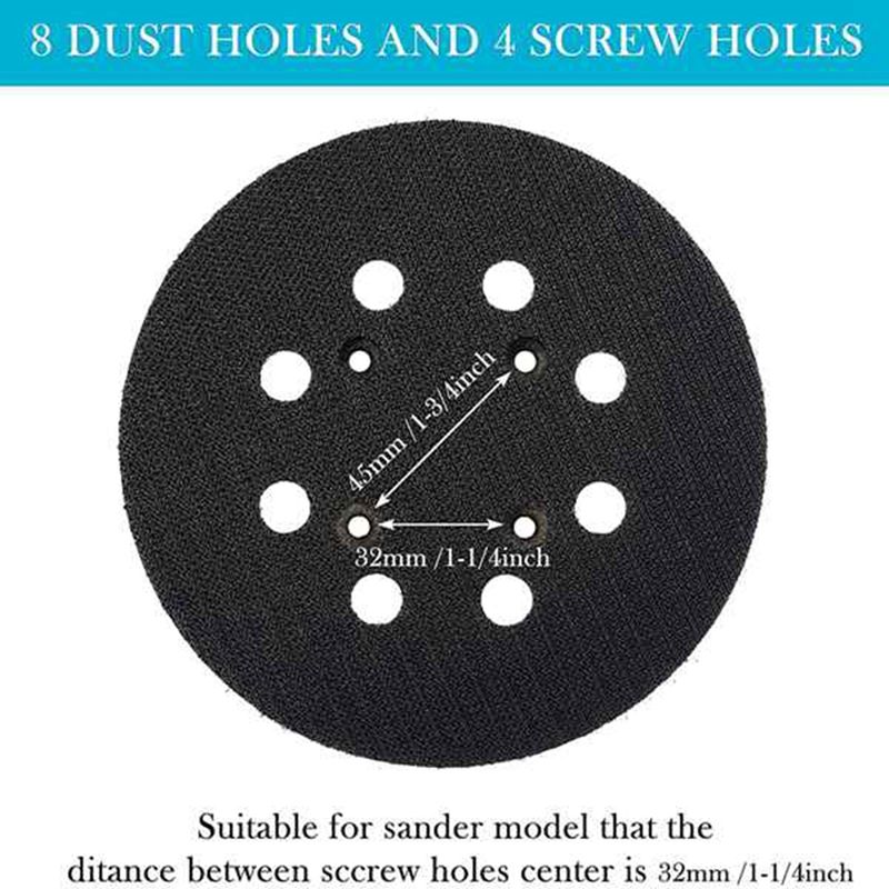 (C G K 5 inch 8 Holes 125mm Hook Loop Sanding Backing Pad for Orbital Sander Disk Discs Backup Stick on Pad