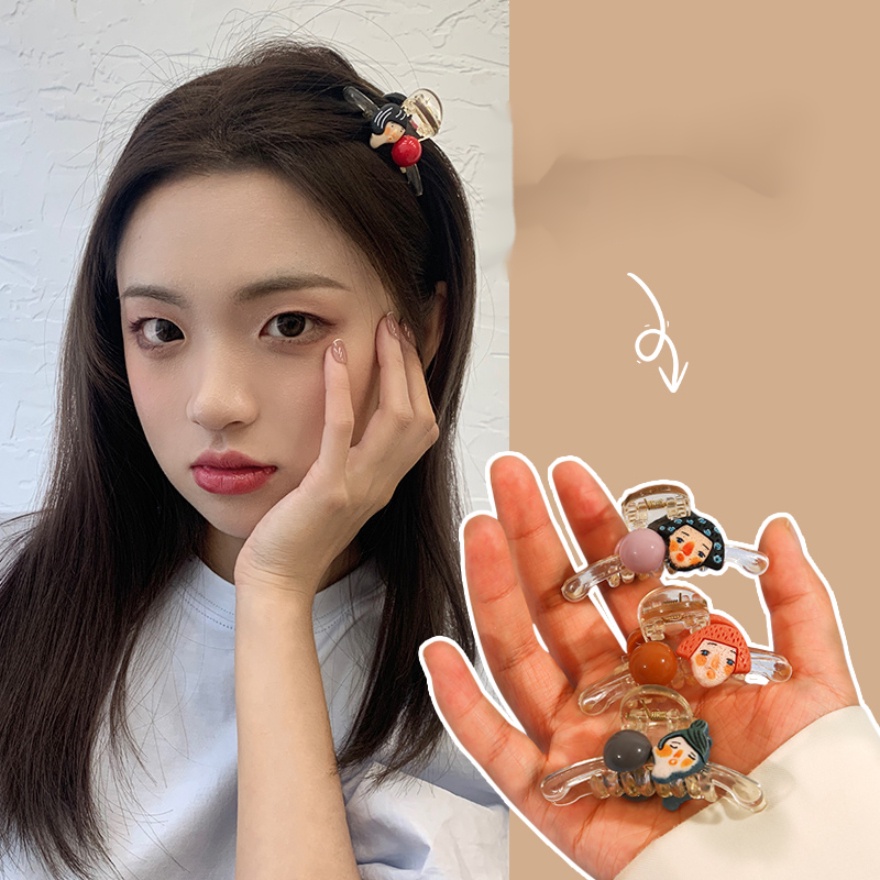 Gấp tóc nhựa trong 6cm icon human