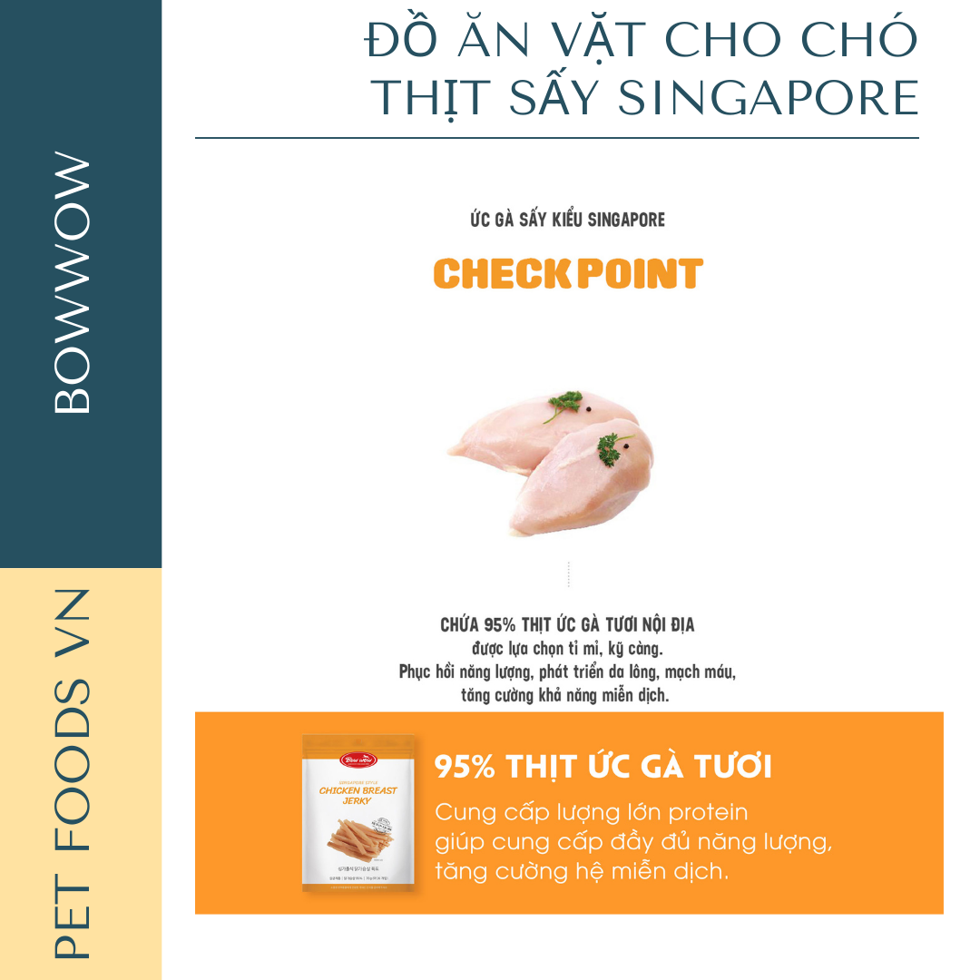 Thịt sấy kiểu Singapore cho chó BOWWOW 70g