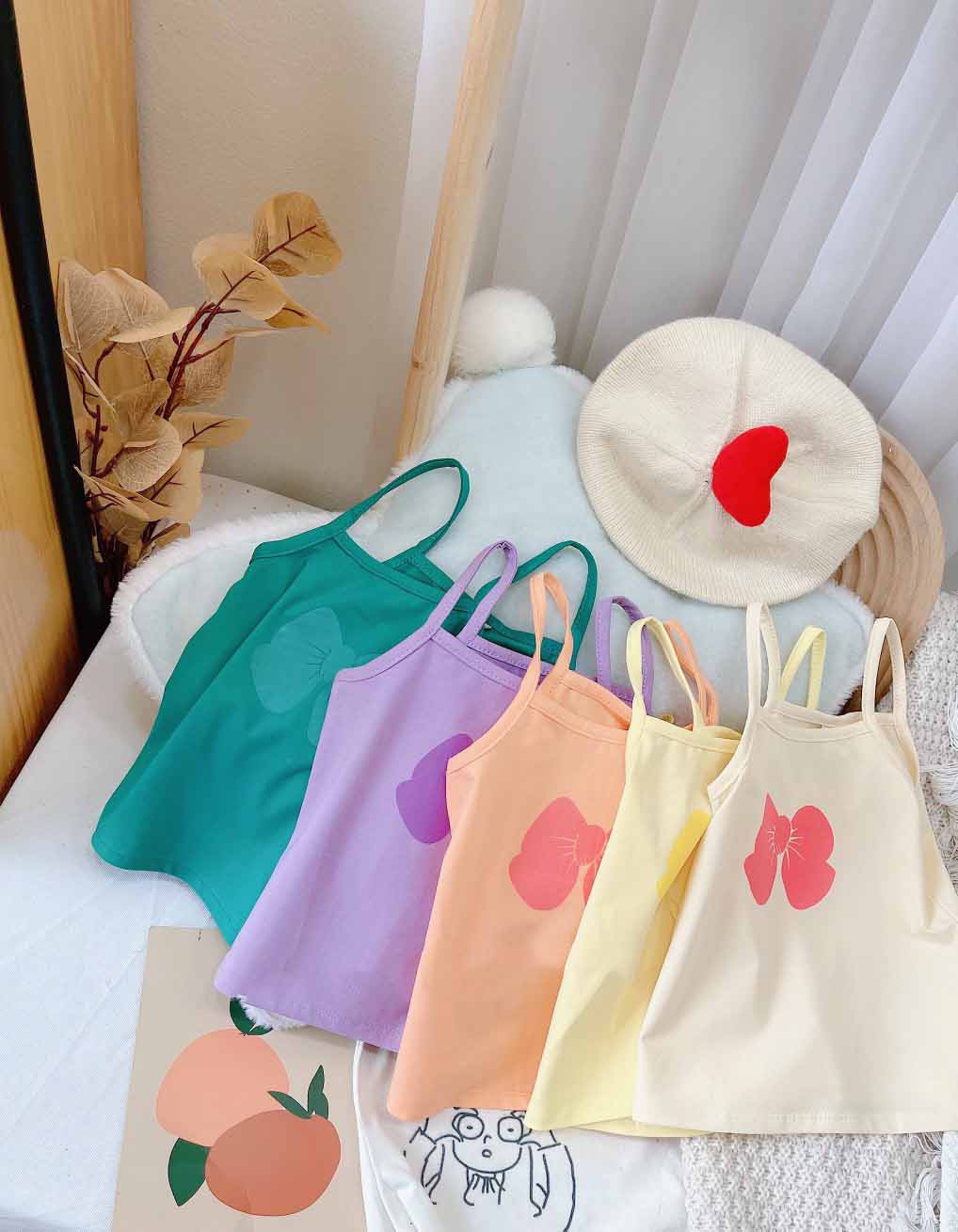 [MẪU HÈ] ÁO HAI DÂY IN NƠ TO CHẤT COTTON MỀM MÁT SIÊU DỄ THƯƠNG CHO BÉ 8-18KG. VIDEO THẬT. BIBO BABY SHOP