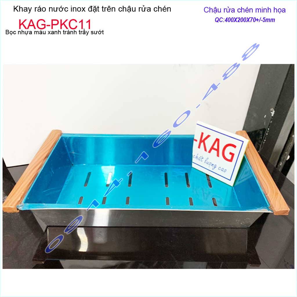 [HCM]Khay ráo nước chậu rửa chén KAG-PCK11 inox 304, rổ ráo chậu chén inox dập Thái lan 40xm x20cm thiết kế sang trọng tiện dụng