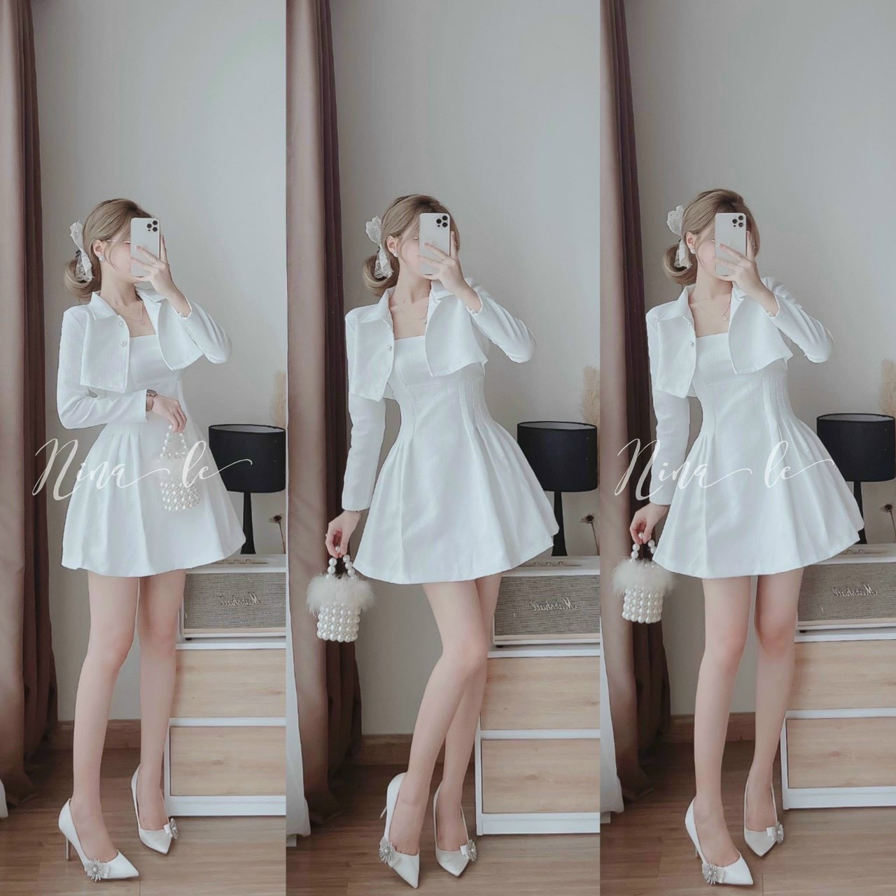 Đầm Xòe & kèm Áo Khoác (có mút) siêu hottrend