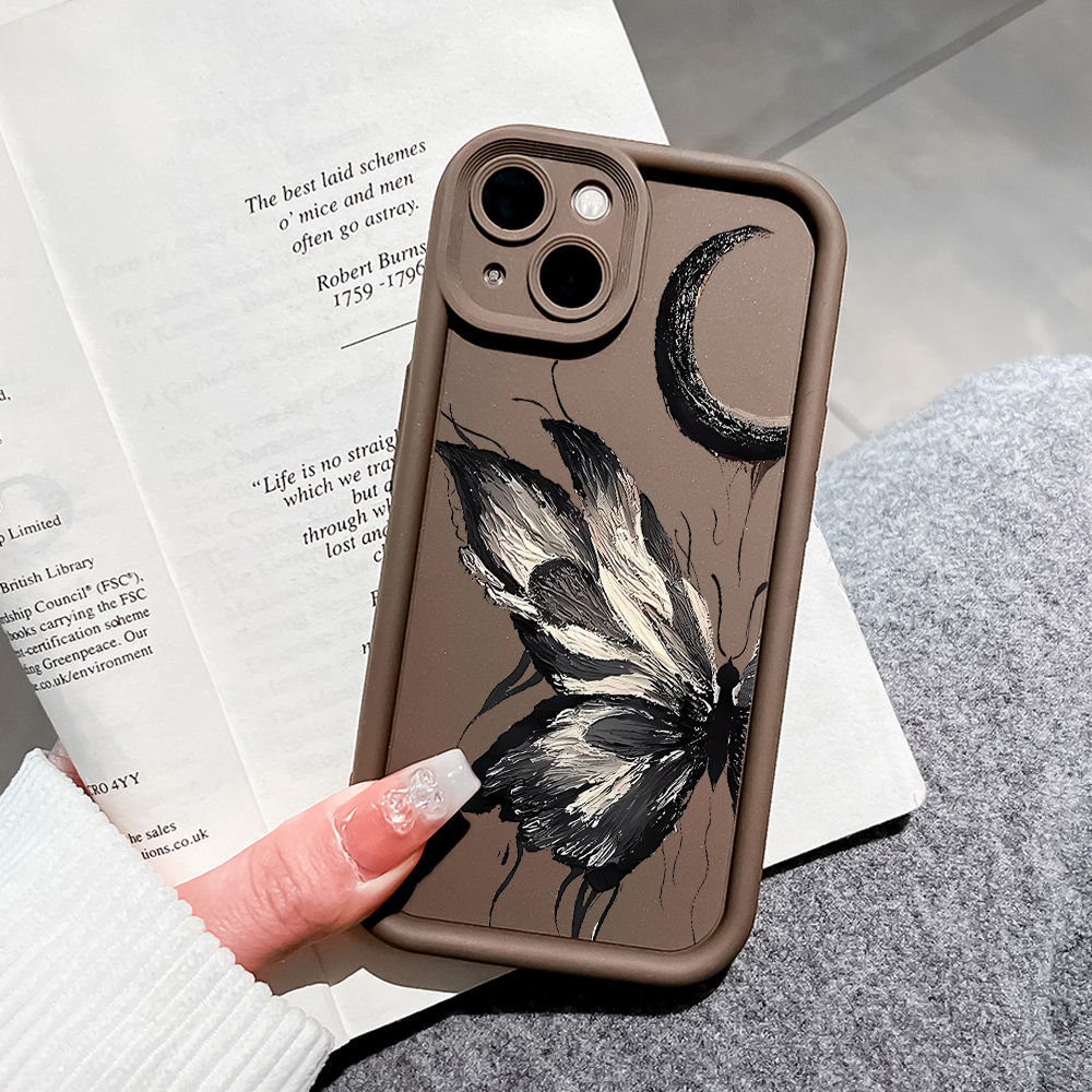 Hontinga for Redmi 14C Back Cover black butterfly Pattern Ladder Soft Camera Protection Rubber Phone Case for Girls. 