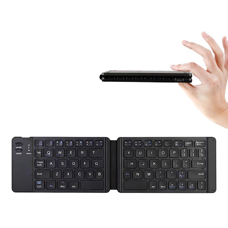 Jomaa Mini Folding Keyboard Rechargeable Bluetooth Wireless Keyboard for Ipad Tablet Phone Portable Foldable Bluetooth Keypad