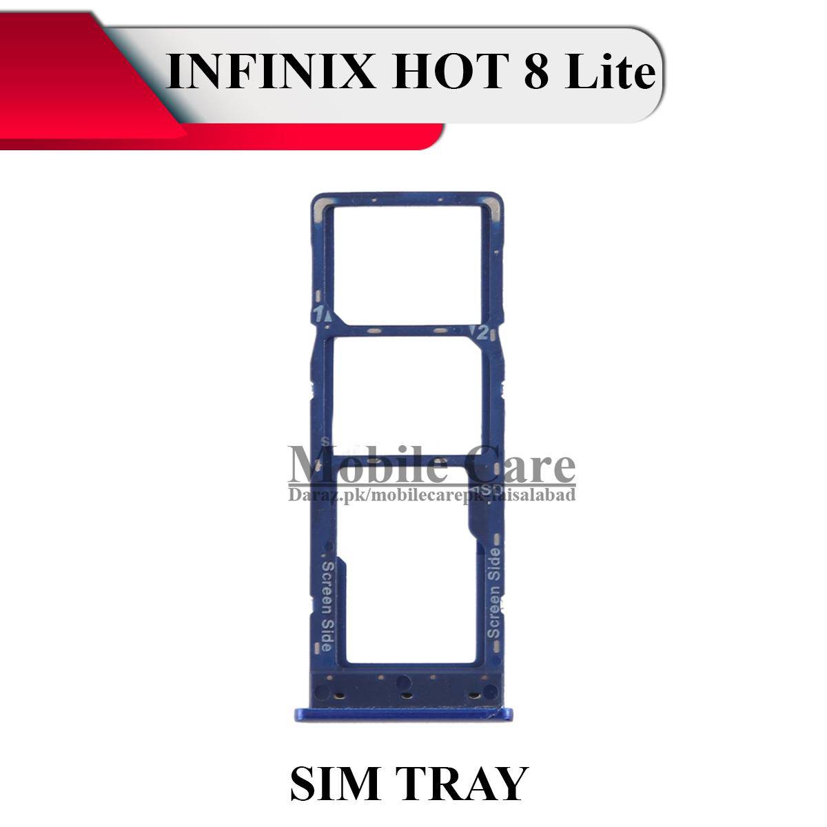 Infinix Hot 8 Lite Sim Tray  Infinix Hot 8 SIM Tray Sim Jacket Sim Slot Sim Door For Hot 8 Lite  Infinix Hot 8  - Blue