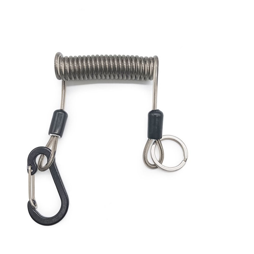 Wire Spring Rope Elastic Coil Fishing Missed Rope Lockable Safety Rope ...