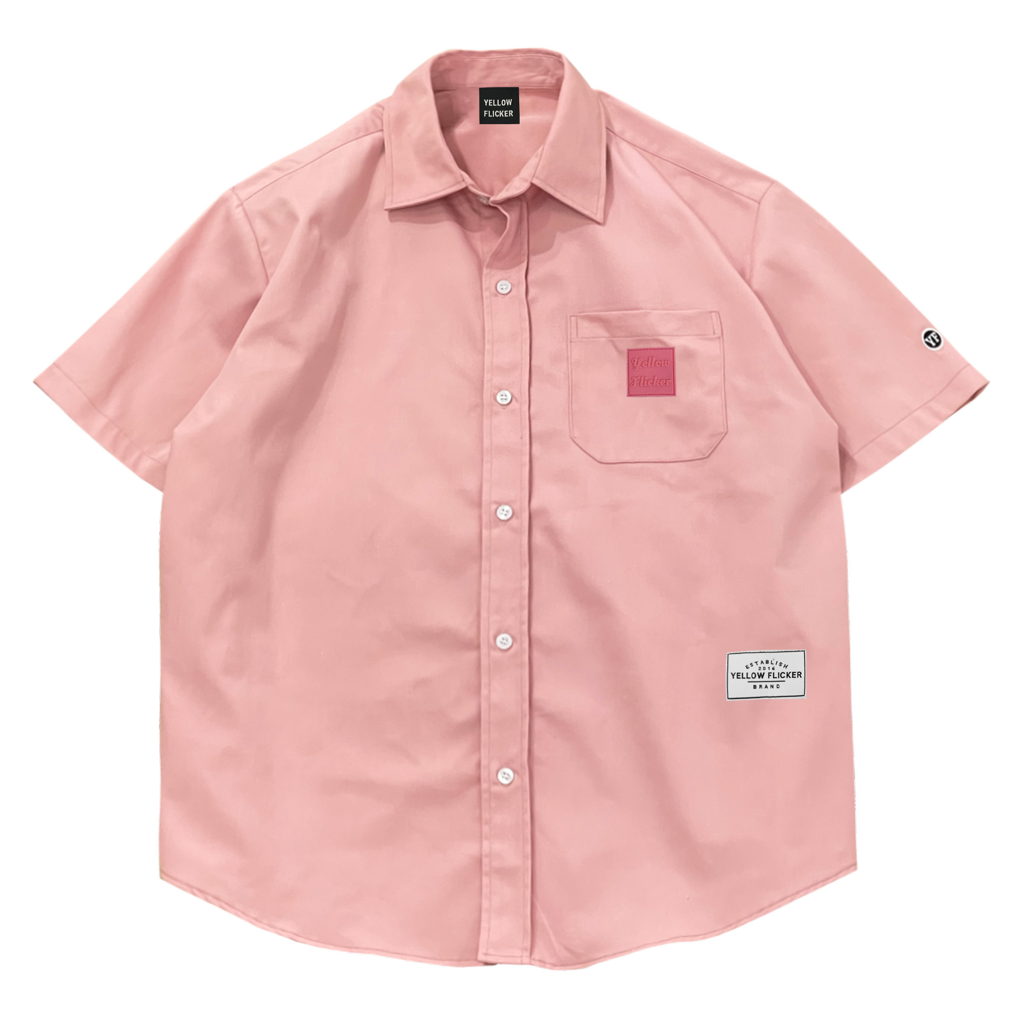 Áo somi tay ngắn YELLOW FLICKER Logo basic unisex