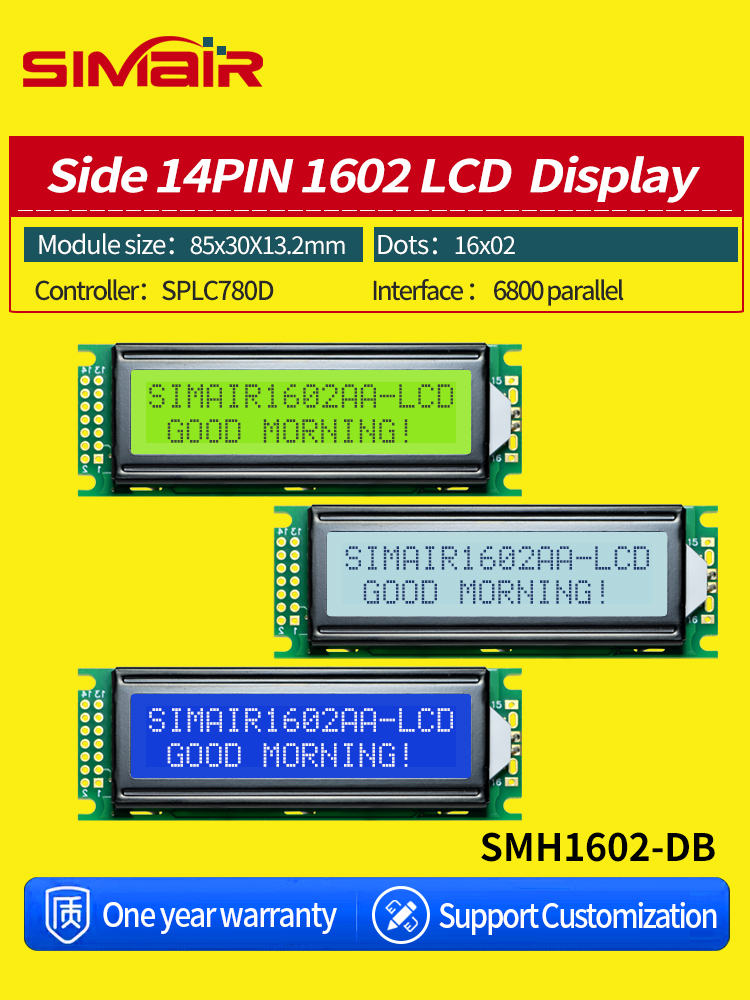 【Wireless】 5v 3.3V Blue Side out 14 PIN 16*2 1602 Dot Matrix Screen Module Character LCD Display 16x