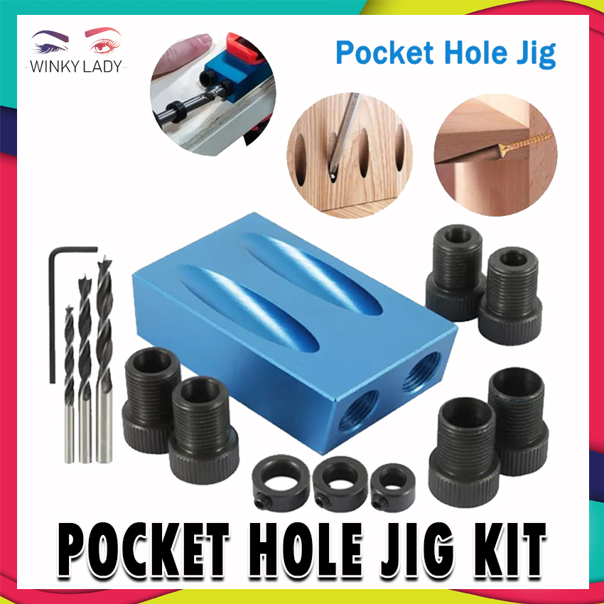 14Pcs/Set Pocket Hole Jig Replaceable 6/8/10mm Drill Guide