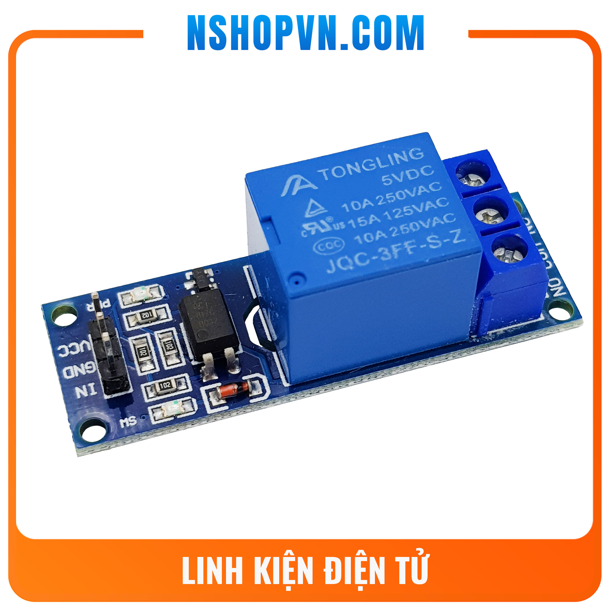 Module 1 relay với opto cách ly 5v kích mức thấp - kích mức cao