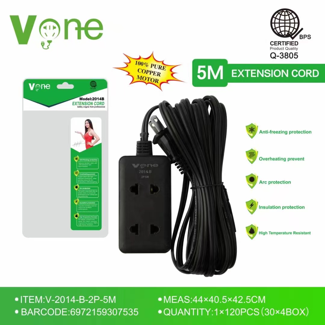 HOMEGOODS [1PC] VONE Heavy Duty Power Cable Extension Cord with 2 or 4