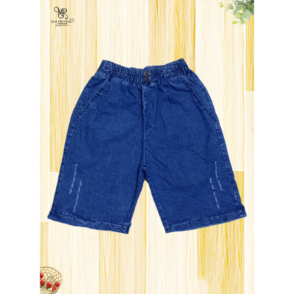Quần jeans ngố nữ lưng thun, quần jeans lửng nữ, chất co giãn -QJN01