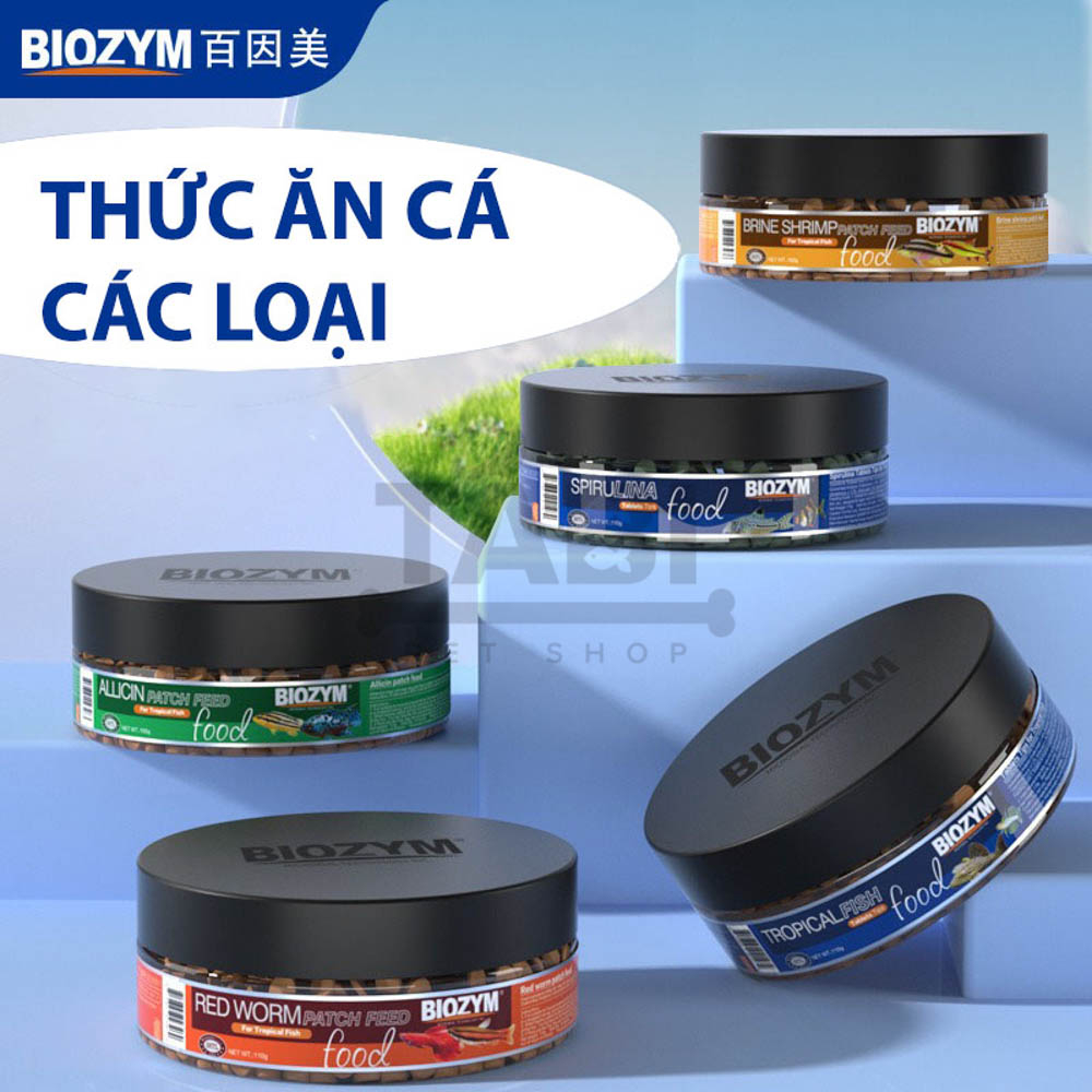 Thức ăn cá cảnh, cá thuỷ sinh biozym các loại cho hồ cá, bể cá thuỷ sinh
