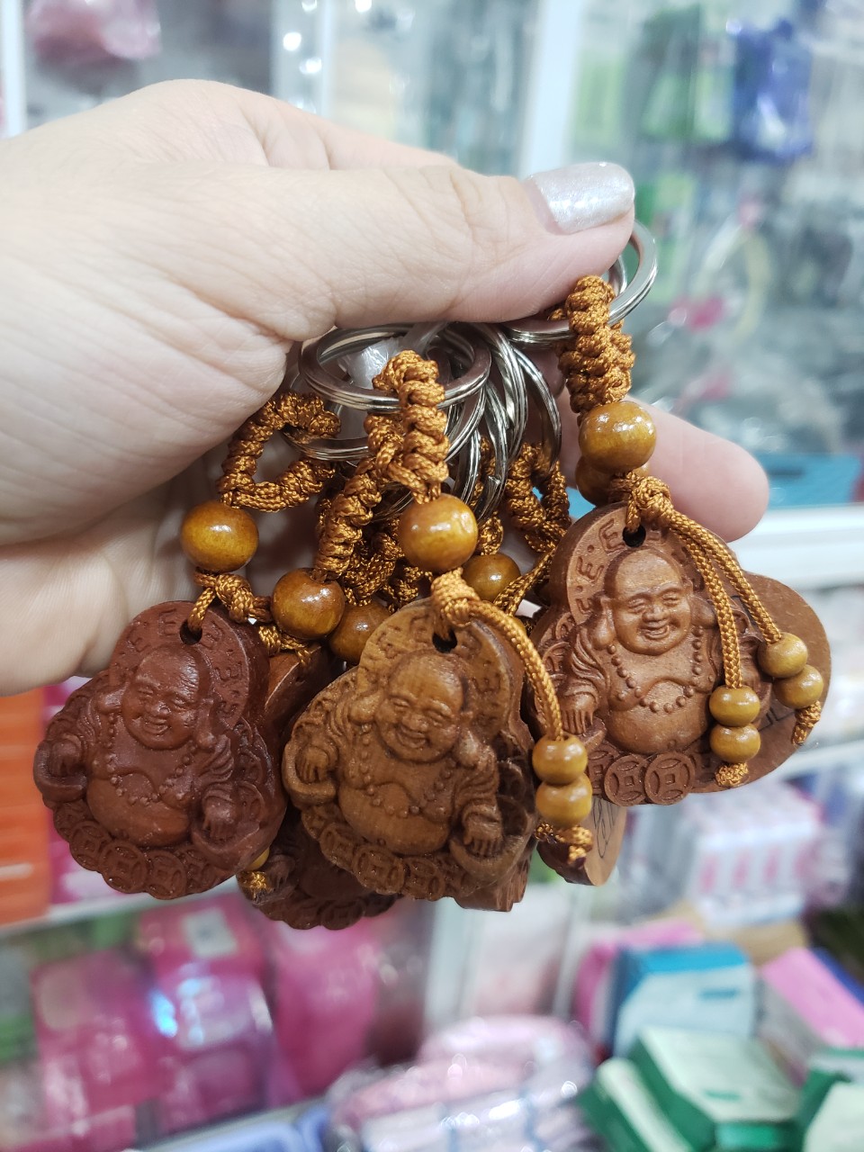 Móc xâu chìa khóa hình Phật Bình An