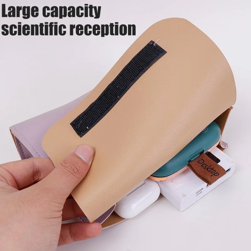 Portable Digital Storage Bag Data Cable Organizer PU Leather Desktop Charger U Disk Mobile Power Bank Storage Bag Digital Accessories