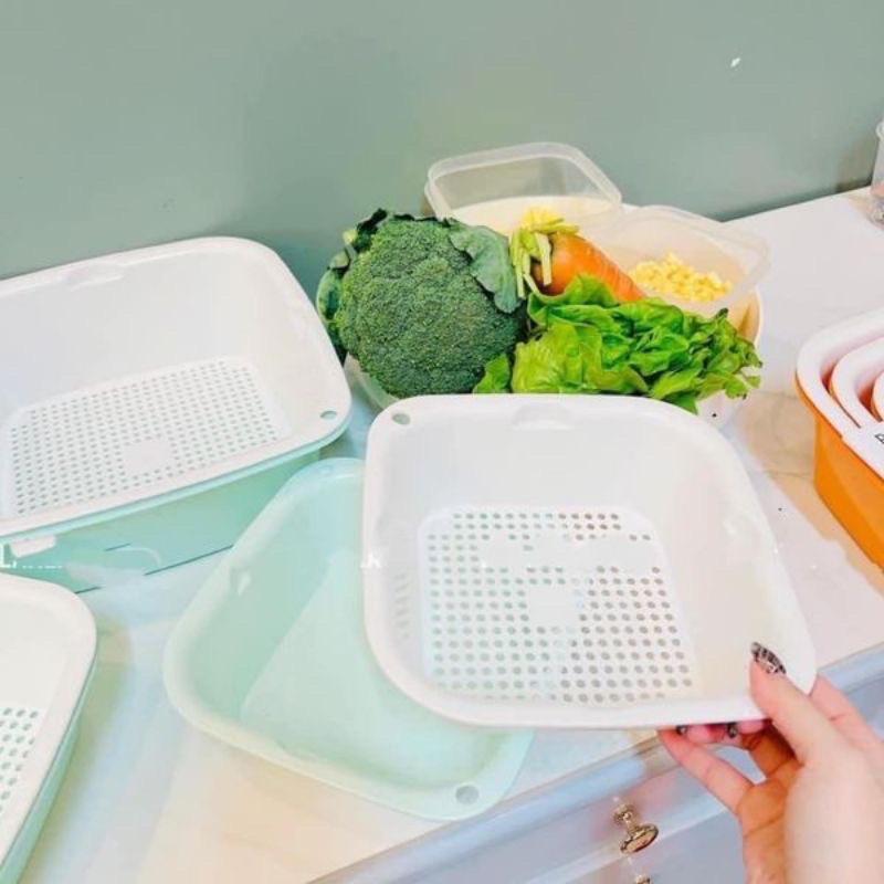 Bộ Rổ Chậu Nhựa Đa Năng Ecco 3 Rổ & 3 Chậu (6 Cái)
