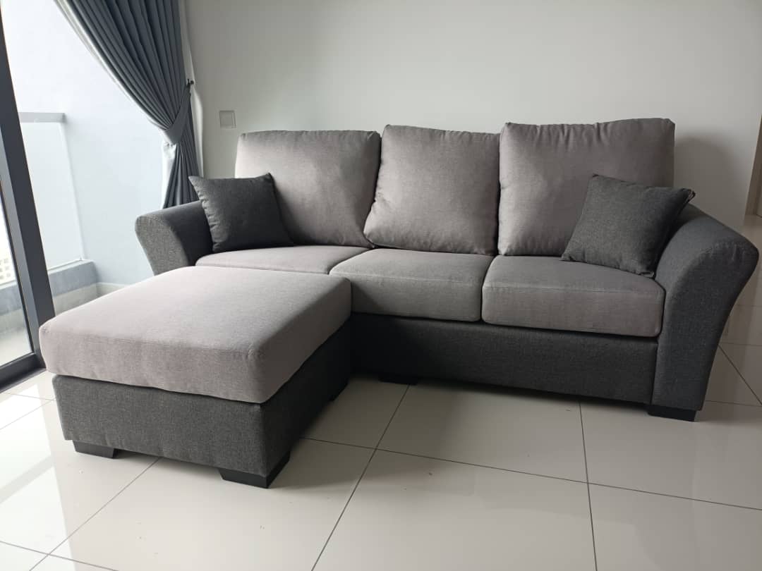 Modern design 3 Seater L shape sofa ( Pocket spring ) Push Back Sofa