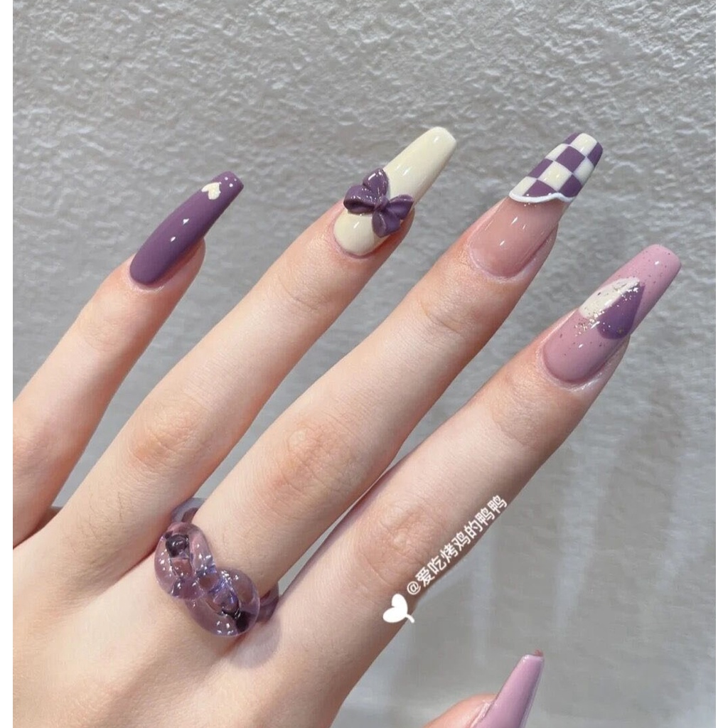 Set nơ 4 cánh nhiều màu trang trí đính móng nail