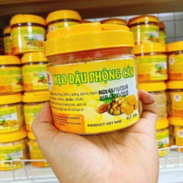 Kẹo đậu phộng cán hủ 260g - bánh xốp đậu phộng - đồ ăn vặt