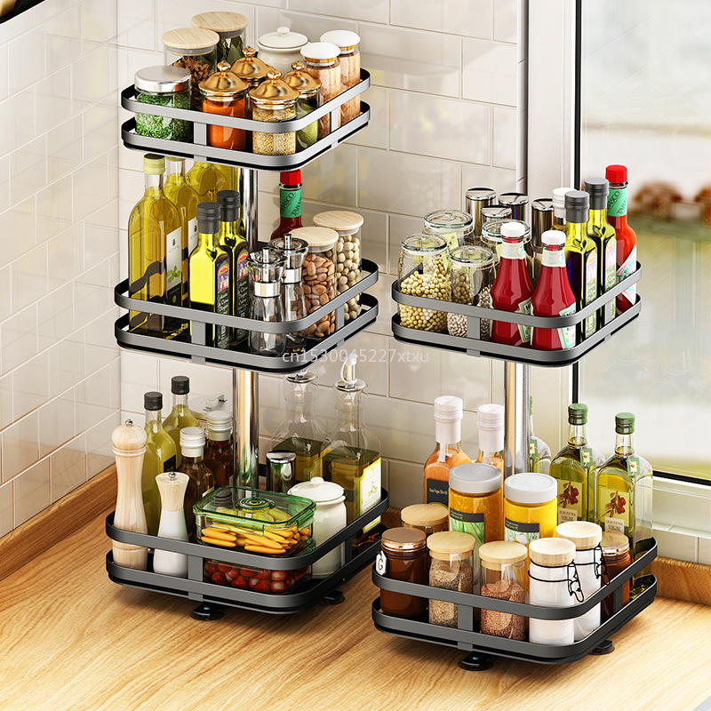 Creativi%20rotatable%20kitchen%20seasoning%20racks%20bottle%20storage%20sorting%20multifunctional%201/2/3%20layer%20detachable%20-%20Image%205
