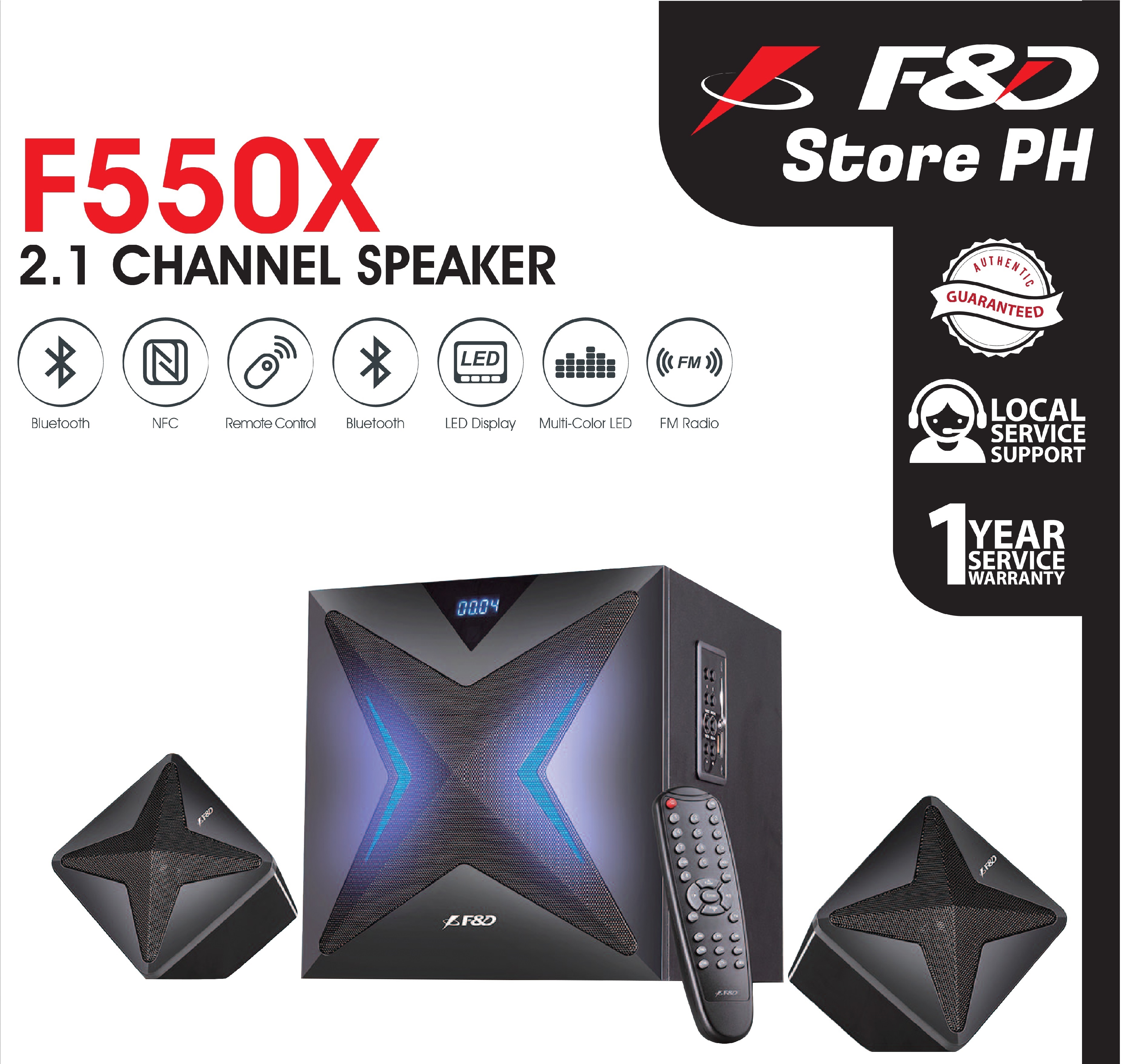 F\u0026D F550X 2.1 BLUETOOTH SPEAKER Powered 