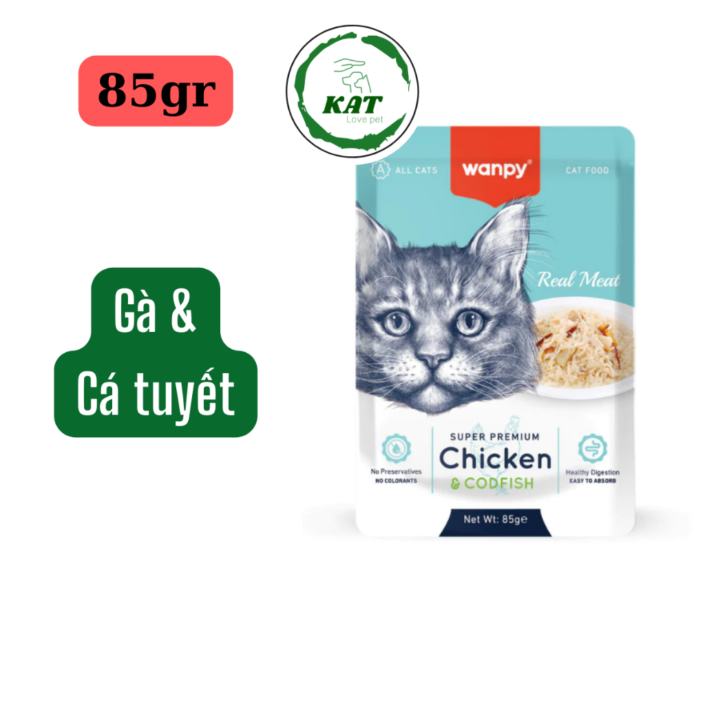 [85gr 100gr] Pate Wanpy Premium cho Chó Mèo - Gói 85g 100g - KAT Store