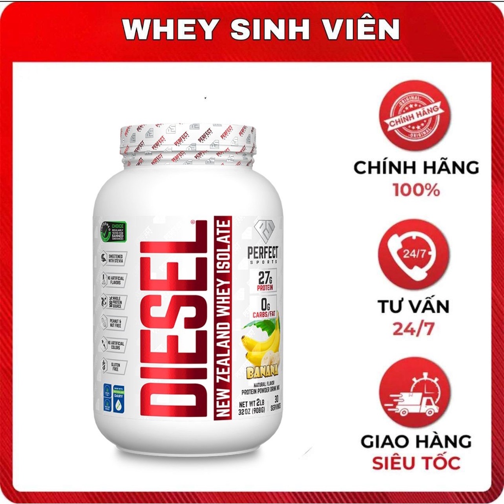 [Chính hãng] [2 lbs ] Diesel Whey Isolate (30 lần dùng) Sữa tăng cơ bắp dành cho dân gym