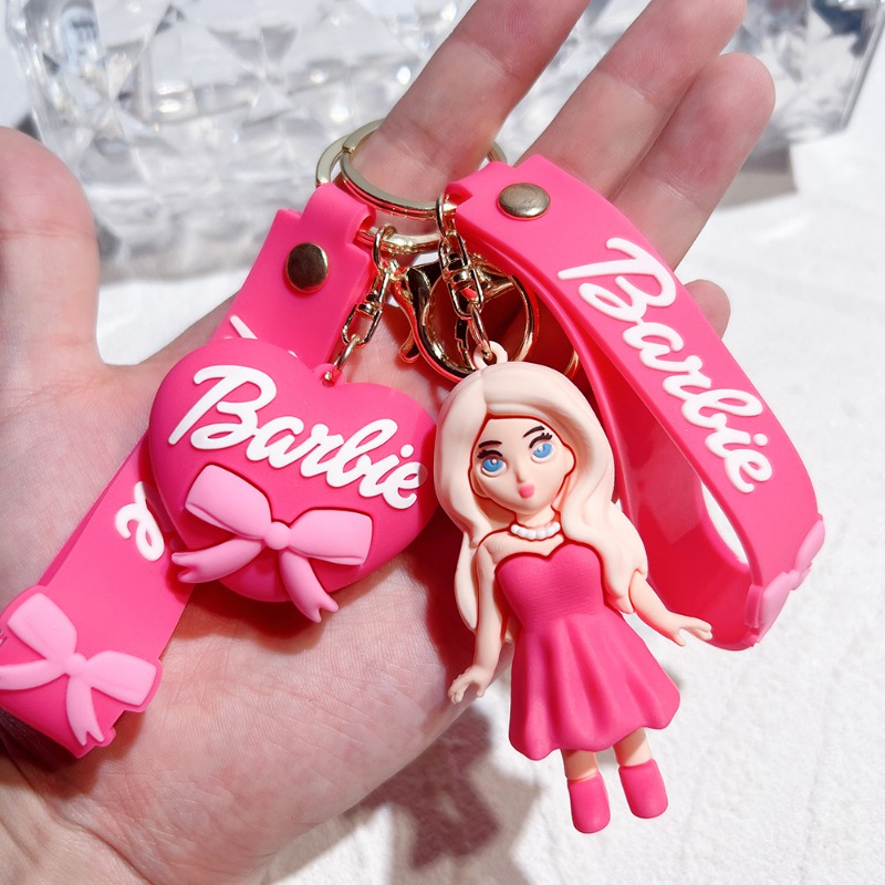 Móc Khóa Hình Búp Bê Barbie 3d Dễ Thương