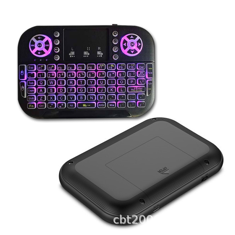 Jomaa Mini 2.4G Bàn phím không dây đèn nền bàn phím bluetooth với bàn di chuột bàn phím bluetooth cho máy tính để bàn Bộ giải mã TV thông minh