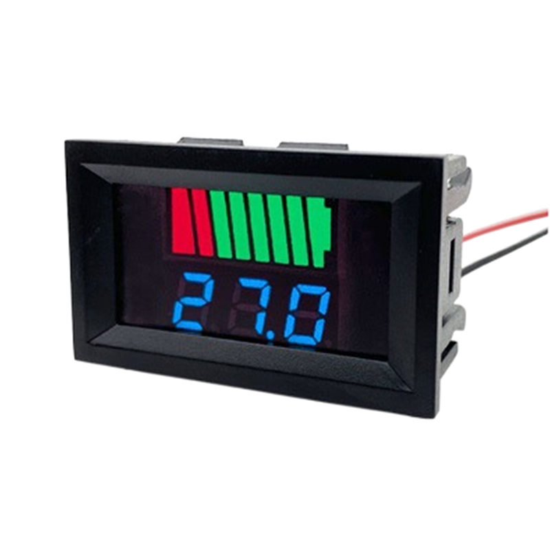 Car Battery Charge Level Indicator 12V 24V 36V 48V 60V Lithium Battery Capacity Meter Tester Blue Display LED Tester Voltmeter BOLA. 