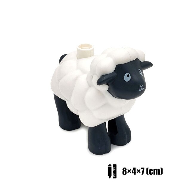Big Building Block Ocean Zoo Whales Alligators Lions Sheep Hexapod Animals Toys For Children Compatible With Duploed Brick Gifts