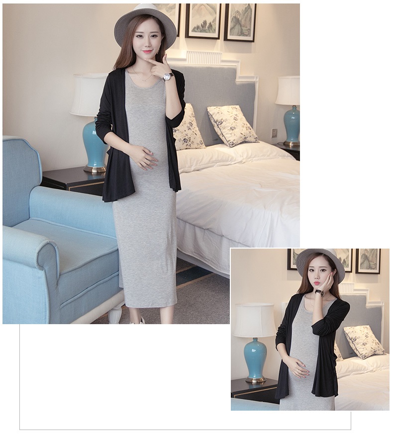 Đầm váy bầu 2 dây freesize vải thun mềm db09