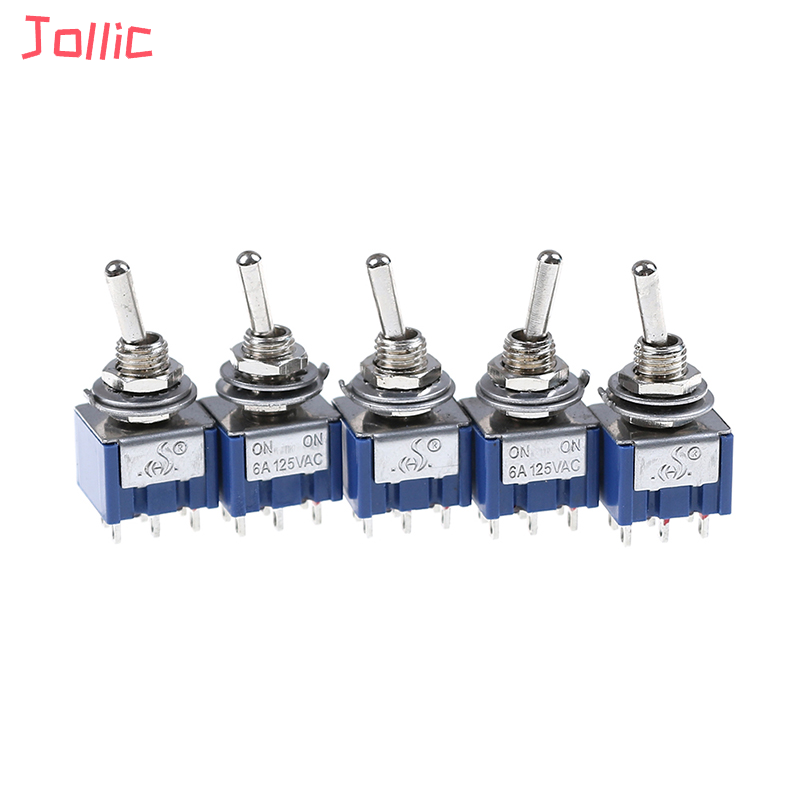 Jollic 5 cái công tắc bật tắt 6 p công tắc bật tắt mini dpdt 6 chân 6a 125vac mới