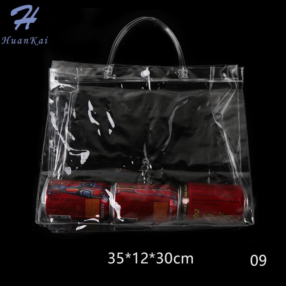 PVC Leak-proof Waterproof Gift Bag Transparent Tote Bags Portable Shopping Bags Snack Drinks Bags in Different Sizes
