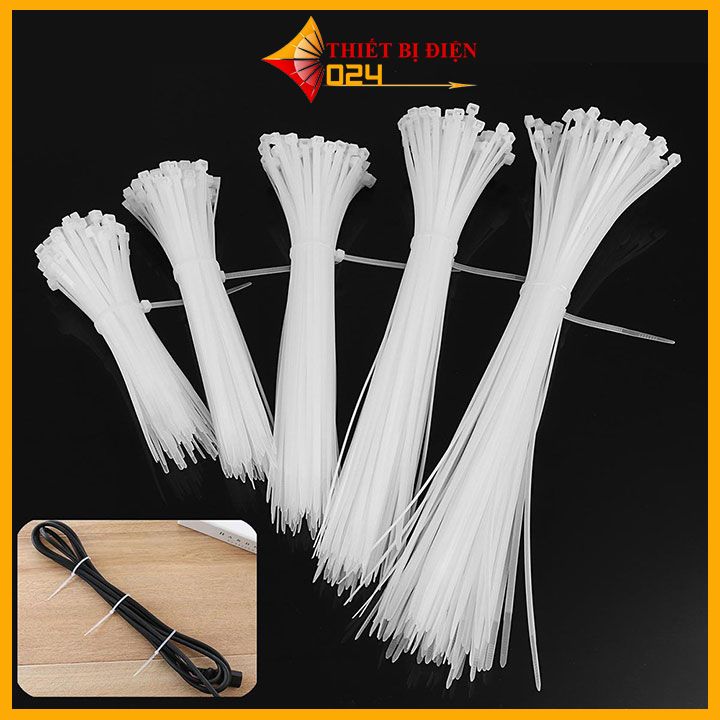 Gói 500 Dây Thít, Dây Buộc 4x200mm Trắng