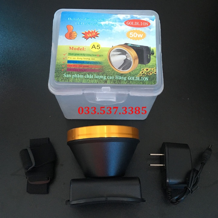 (BH12T) Đèn bin đội đầu, đèn pin led đội đầu A5 GOLDLION độ bền cao