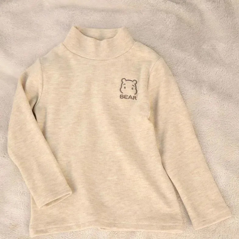 YADOU Children's sweater, half turtleneck Warm inner layer T-shirt Long-sleeve base layer