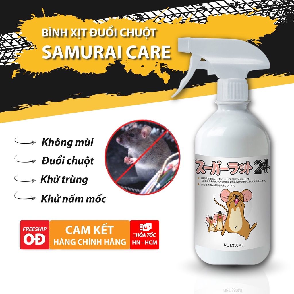 Chai xịt đuổi chuột samurai care cho xe hơi, ô tô, xua đuổi chuột hiệu quả,an toàn.hàng chính hãng