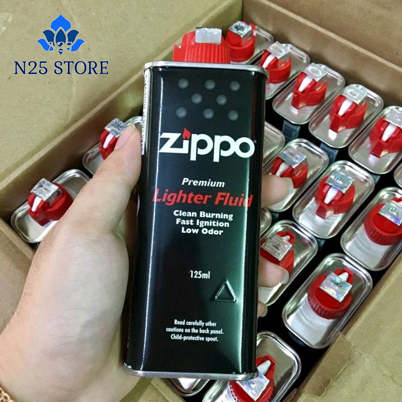 Xăng Chính Hãng Dành Cho Qụet Zippo-Có Mã Vạch-Logo Nổi-Tem 7 Màu Phản Quang