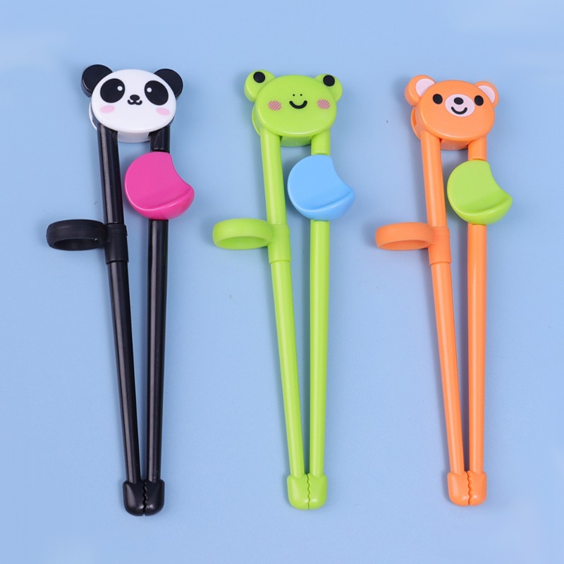 1 Pair Cartoon Animal Learning Chopsticks for Children Cute Elementary Learning Chopsticks Tableware Food Grade Training Chopsticks
