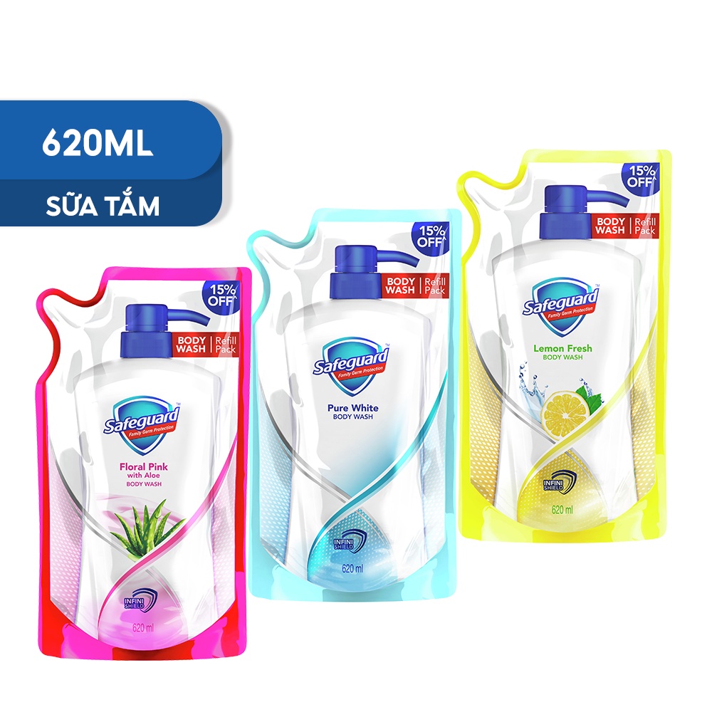 Sữa Tắm Diệt Khuẩn SAFEGUARD Túi 620ml