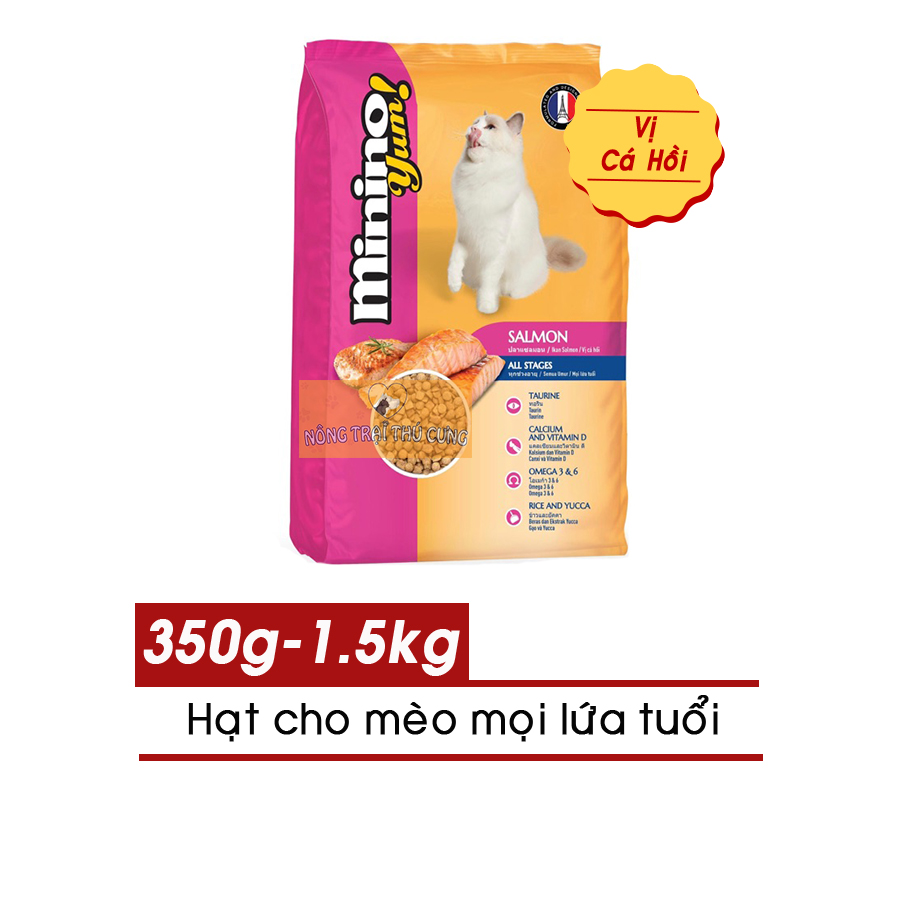 Hạt cho Mèo mọi lứa tuổi Minino Yum - Vị Cá Hồi - [Nông Trại Thú Cưng]