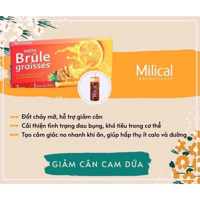 Thải mở giảm cân detox cam dứa Milical Brule graisse