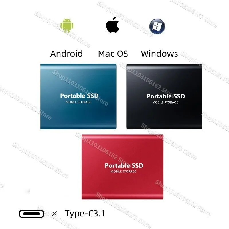 High-Speed 256TB SSD 2TB 4TB Portable External Solid State Hard Drive USB3.1 Inter Mobile Hard Drive For Laptop PS5 Xbox