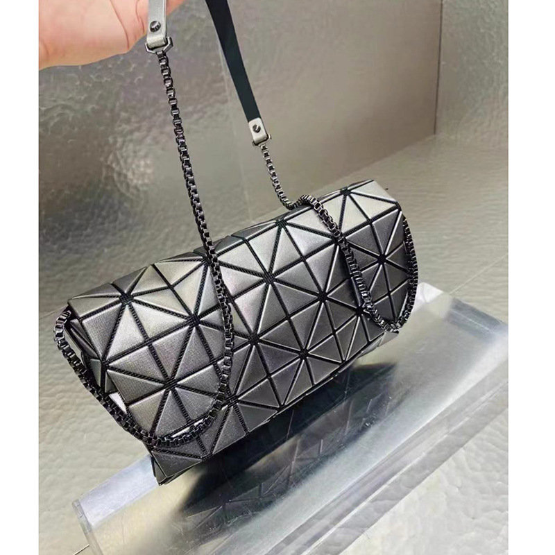 2023Issey Miyake-August new capsule bag fashion laser mirror diamond large capacity diagonal bag casual lightweight pillow bag