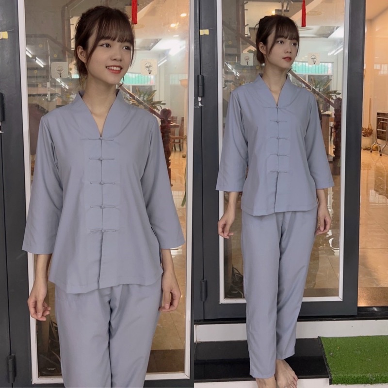 Đồ Lam Đi Chùa # Bà Lai Nút Cây Không Thêu